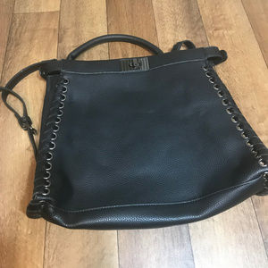 JustFab Black Polyurethane Purse